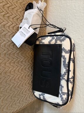 Tous Black and White Logo Belt Bag